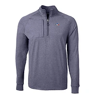 Pull-over zippé quart de tour en tricot extensible recyclé Adapt Eco Knit pour homme, bleu marine chiné, des Blue Jays Toronto