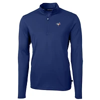 Pull-over zippé quart de tour en piqué écologique recyclé pour homme, Cutter & Buck Royal, des Blue Jays Toronto