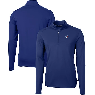 Pull-over zippé quart de tour en piqué écologique recyclé pour homme, Cutter & Buck Royal, des Blue Jays Toronto