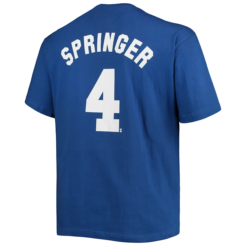 T-shirt avec nom et numéro George Springer Royal Toronto Blue Jays pour hommes