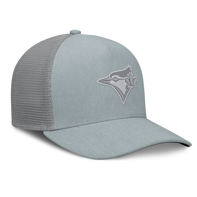 Men's Fanatics  Gray Toronto Blue Jays Corduroy Relief Trucker Adjustable Hat