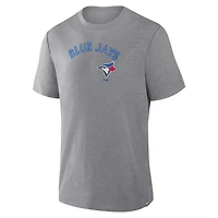 T-shirt Fanatics pour homme, gris chiné, hommage aux Blue Jays de Toronto, en mélange trois matières
