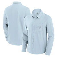 Men's Fanatics Light Blue Toronto Jays Front Office Long Sleeve Button-Up Shirt