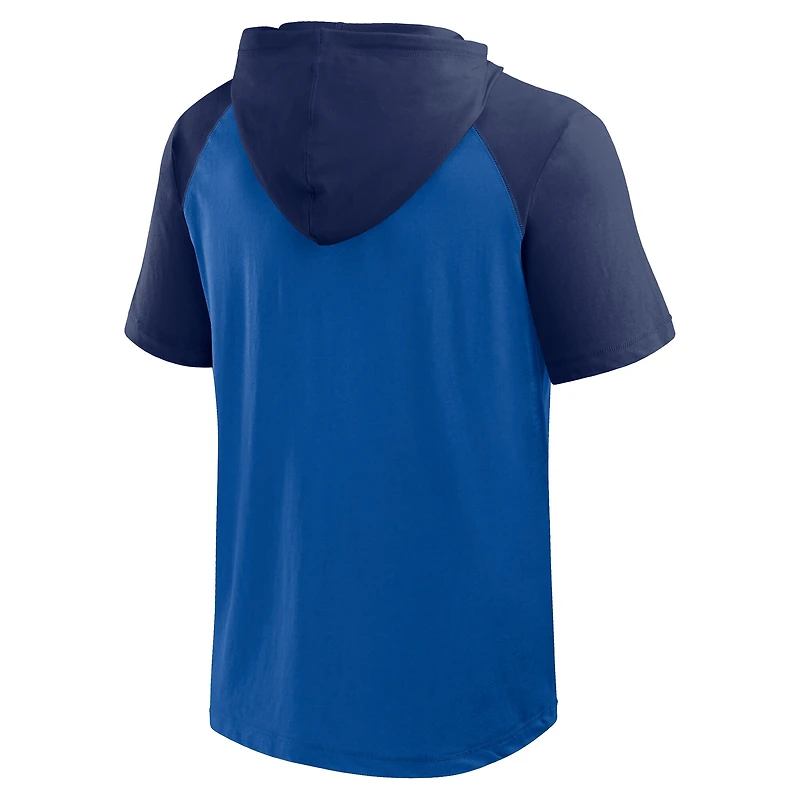 Men's Fanatics Royal/Navy Toronto Blue Jays Prime Short Sleeve Pullover Hoodie