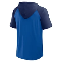 Men's Fanatics Royal/Navy Toronto Blue Jays Prime Short Sleeve Pullover Hoodie