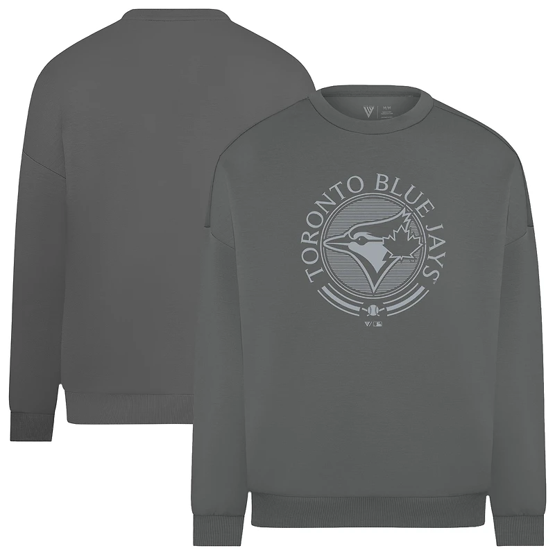 Men's Levelwear Gray Toronto Blue Jays Luxe Signature Grain Pullover Sweatshirt