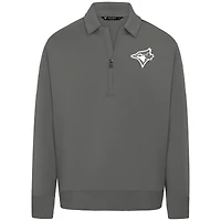 Men's Levelwear Gray Toronto Blue Jays Luxe Signature Quarter-Zip Pullover
