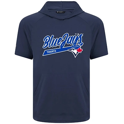 Sweat à capuche manches courtes Levelwear bleu marine Toronto Blue Jays pour homme, Phase Felt Script