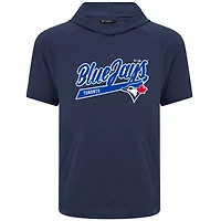 Sweat à capuche manches courtes Levelwear bleu marine Toronto Blue Jays pour homme, Phase Felt Script