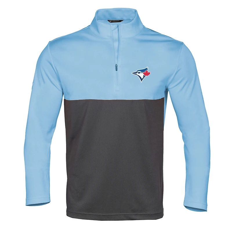 Veste pour homme Levelwear Powder Blue/Charcoal Toronto Blue Jays Insignia Pursue - à fermeture glissière au quart
