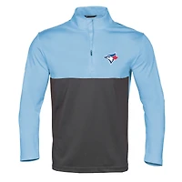 Veste pour homme Levelwear Powder Blue/Charcoal Toronto Blue Jays Insignia Pursue - à fermeture glissière au quart