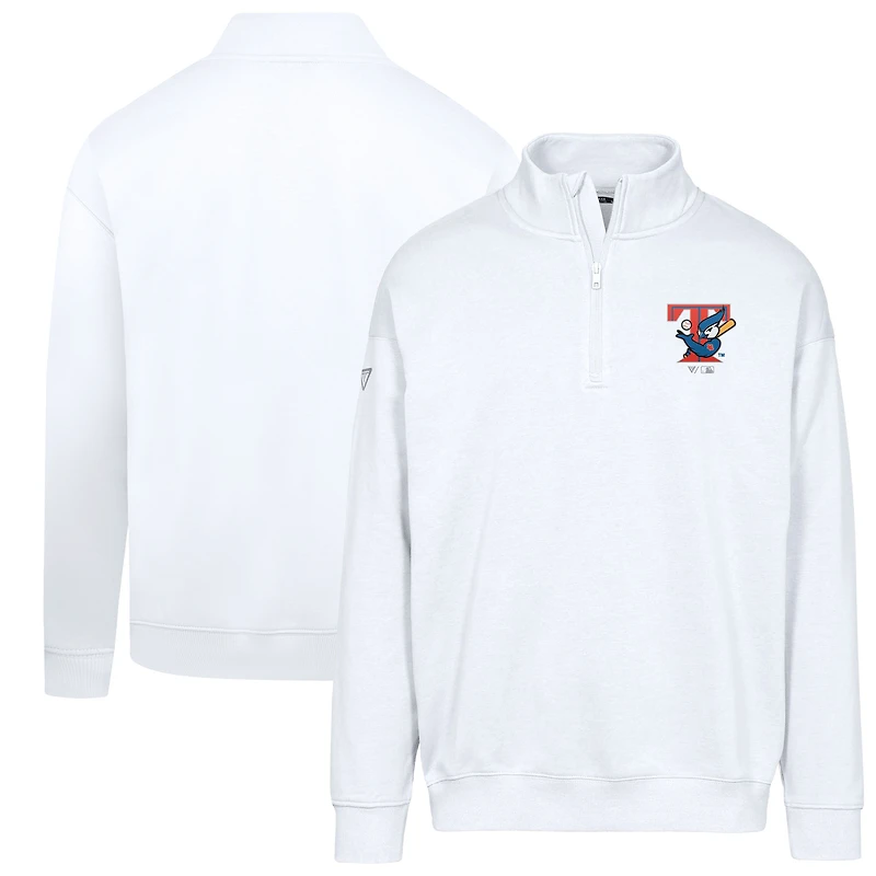 Sweat-shirt à glissière quart de tour Murray blanc la collection Cooperstown des Blue Jays Toronto pour homme Levelwear