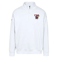 Sweat-shirt à glissière quart de tour Murray blanc la collection Cooperstown des Blue Jays Toronto pour homme Levelwear