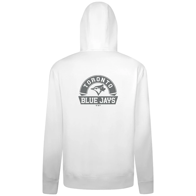 Sweat à capuche entièrement zippé blanc Levelwear Toronto Blue Jays Podium Banner Arch pour homme