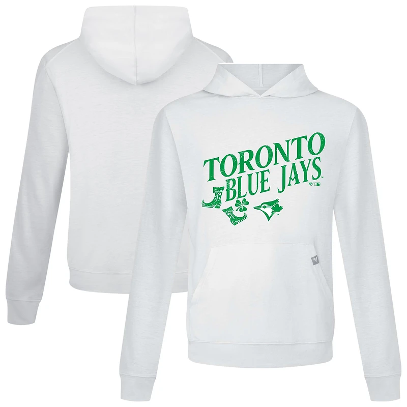 Sweat à capuche blanc pour homme avec bottes relais de la Saint-Patrick des Blue Jays Toronto Levelwear