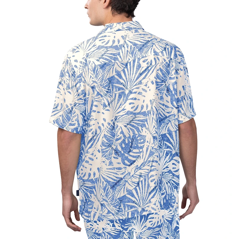 Chemise boutonnée Monstera délavée Margaritaville Royal Toronto Blue Jays pour hommes
