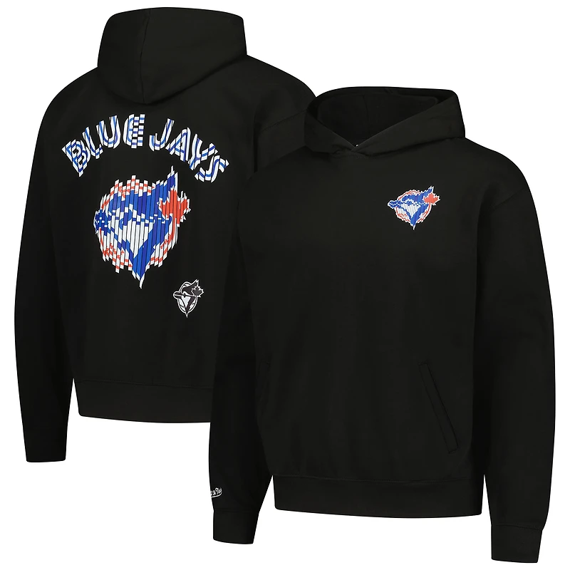 Sweat à capuche surdimensionné Glitch noir pour homme des Toronto Blue Jays de Mitchell & Ness