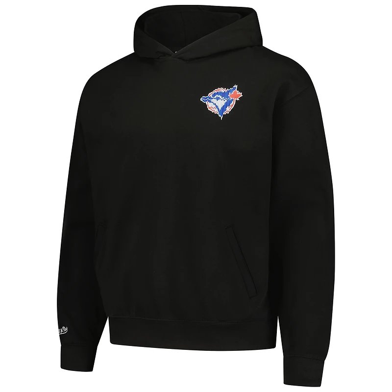 Sweat à capuche surdimensionné Glitch noir pour homme des Toronto Blue Jays de Mitchell & Ness