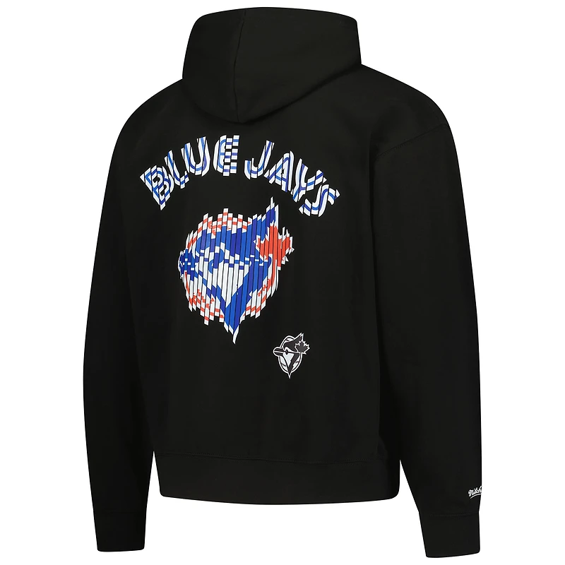 Sweat à capuche surdimensionné Glitch noir pour homme des Toronto Blue Jays de Mitchell & Ness