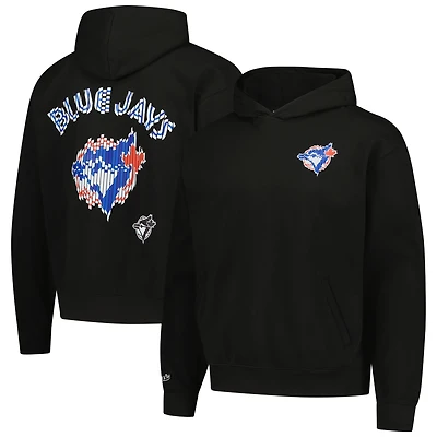 Sweat à capuche surdimensionné Glitch noir pour homme des Toronto Blue Jays de Mitchell & Ness
