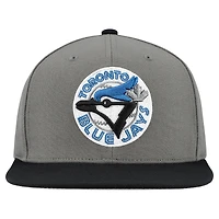 Men's Mitchell & Ness Gray Toronto Blue Jays Cooperstown Collection Basic Flip Snapback Hat