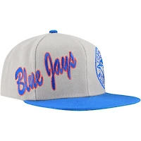 Men's Mitchell & Ness Gray Toronto Blue Jays Knock Out Panel Snapback Hat