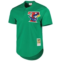 Maillot d'entraînement de frappeur en maille vert Mitchell & Ness pour hommes des Blue Jays Toronto la collection Cooperstown