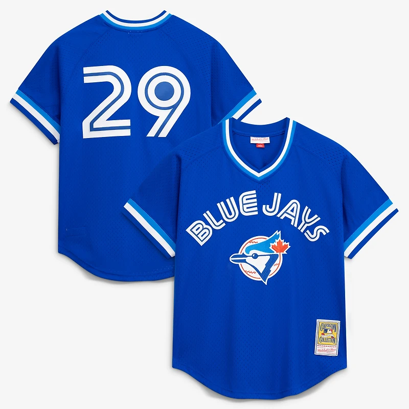 Maillot d'entraînement au bâton authentique Mitchell & Ness Joe Carter des Blue Jays de Toronto pour hommes