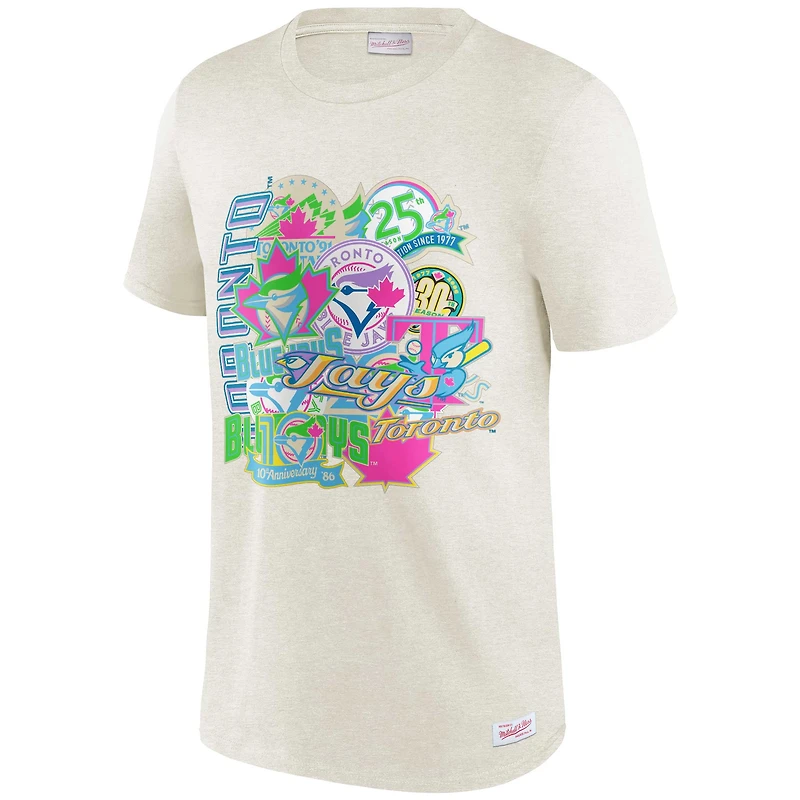T-shirt pour homme Mitchell & Ness Oatmeal Toronto Blue Jays Party Mix