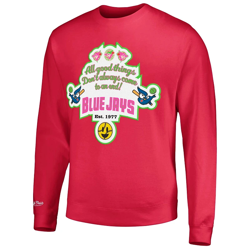 Men's Mitchell & Ness Pink Toronto Blue Jays Watermelon Sugar High Pullover Sweatshirt