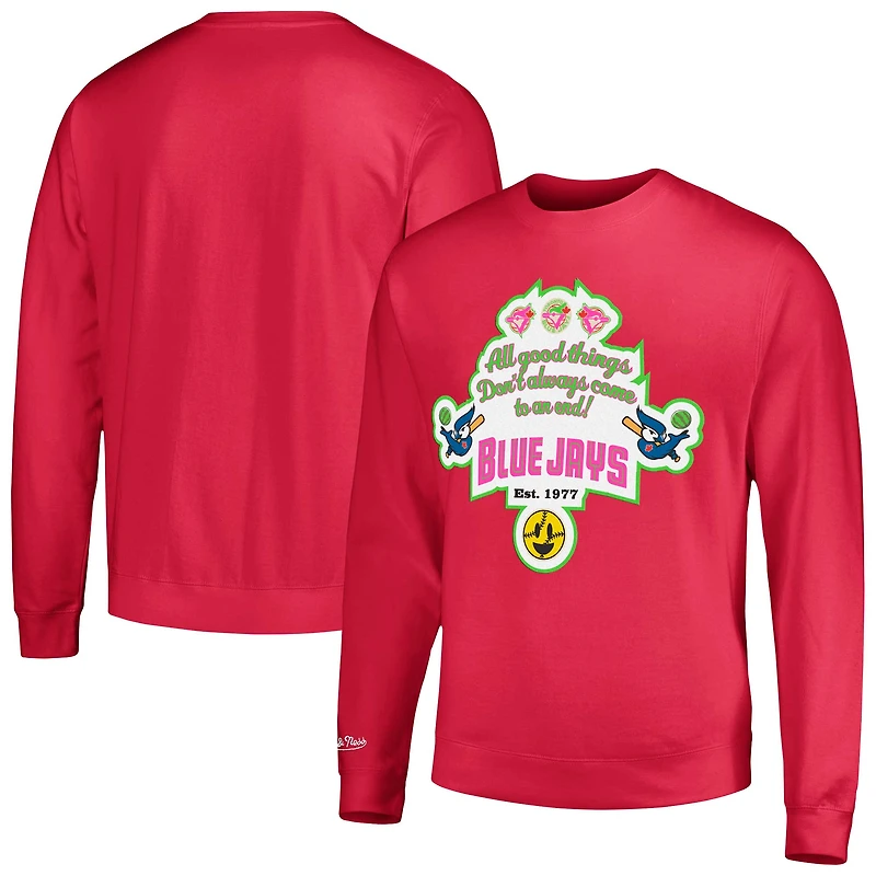 Sweat-shirt à enfiler Mitchell & Ness rose Toronto Blue Jays Watermelon Sugar pour homme