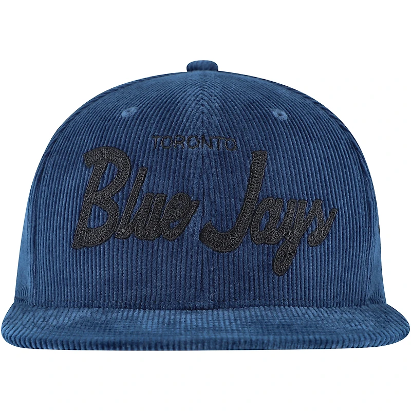 Casquette à visière ajustable en velours côtelé pour homme Mitchell & Ness Royal Toronto Blue Jays