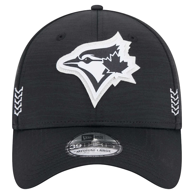Men's New Era  Black Toronto Blue Jays 2024 MLB Clubhouse 39THIRTY Flex Fit Hat