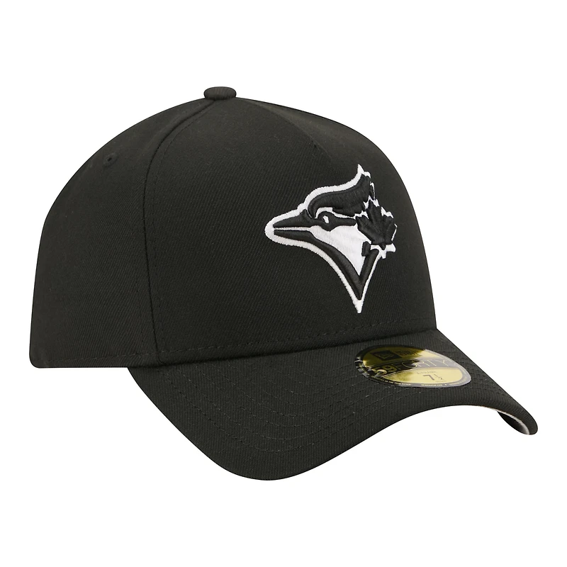 Casquette ajustée New Era noire pour homme, modèle A-Frame 59FORTY des Blue Jays de Toronto