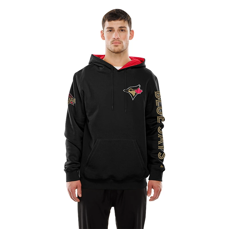 Men's New Era Black Toronto Blue Jays Canada Day Pullover Hoodie