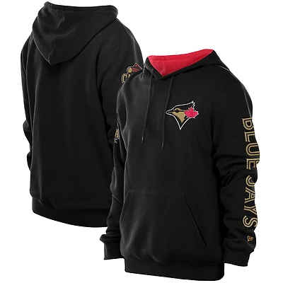 Men's New Era Black Toronto Blue Jays Canada Day Pullover Hoodie