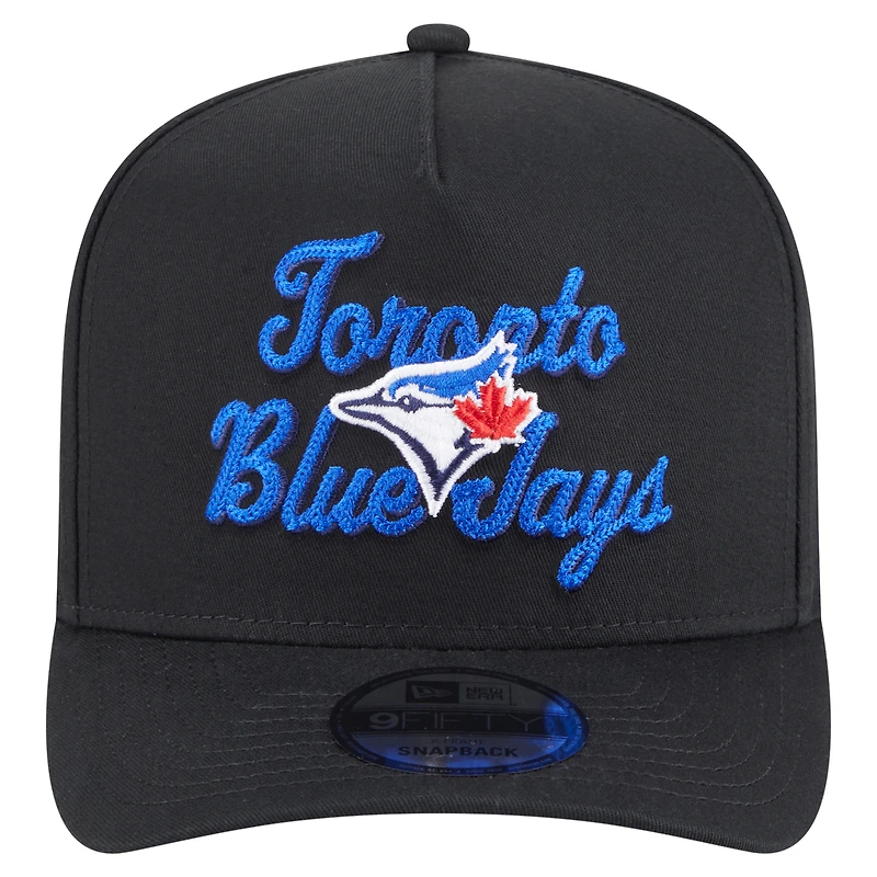 Casquette snapback 9FIFTY A-Frame noire à point de chaîne des Blue Jays de Toronto de New Era pour homme