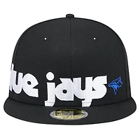 Men's New Era Black Toronto Blue Jays Checkered Undervisor 59FIFTY Fitted Hat