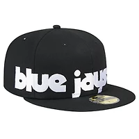 Men's New Era Black Toronto Blue Jays Checkered Undervisor 59FIFTY Fitted Hat