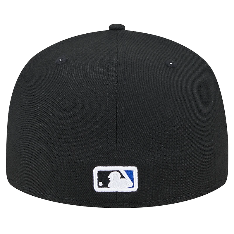 Men's New Era Black Toronto Blue Jays Checkered Undervisor 59FIFTY Fitted Hat