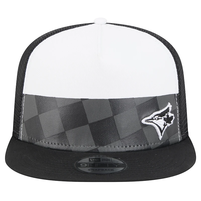 Men's New Era Black Toronto Blue Jays Checkmate Trucker 9FIFTY Snapback Hat