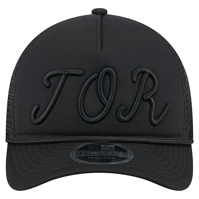 Casquette camionneur ajustable noire New Era 9FORTY City Initial des Blue Jays de Toronto pour homme