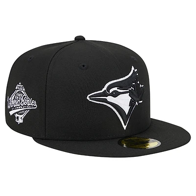 Casquette ajustée 59FIFTY noire avec logo des Blue Jays de Toronto New Era pour hommes