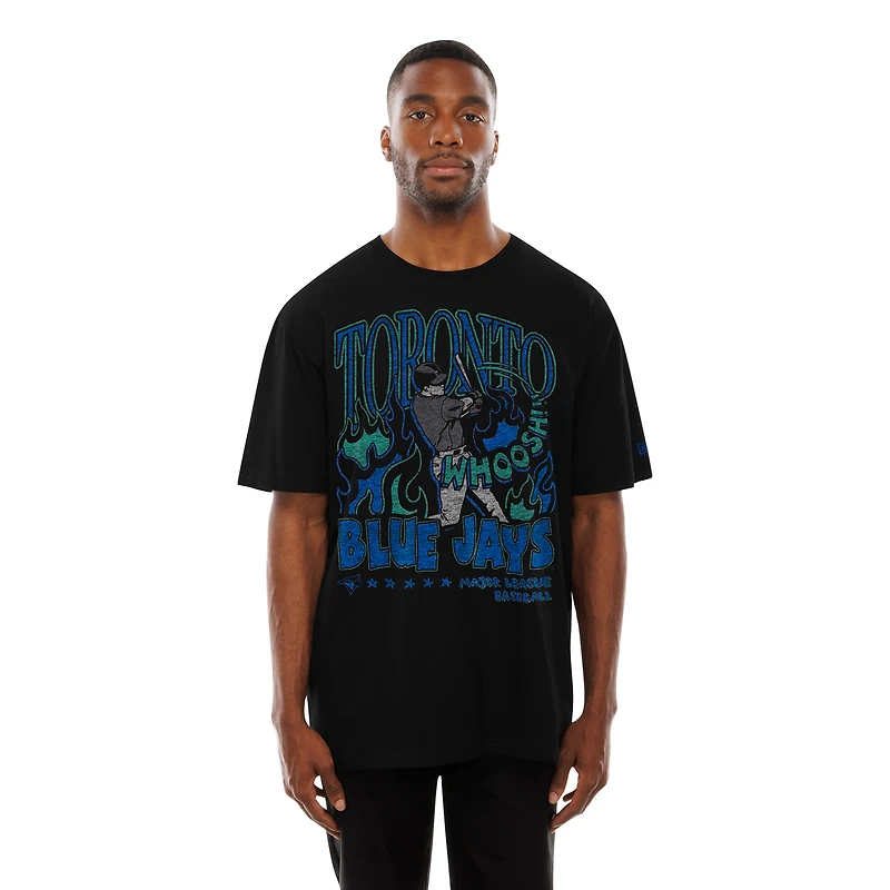 T-shirt surdimensionné noir à imprimé Whoosh des Blue Jays de Toronto pour homme New Era
