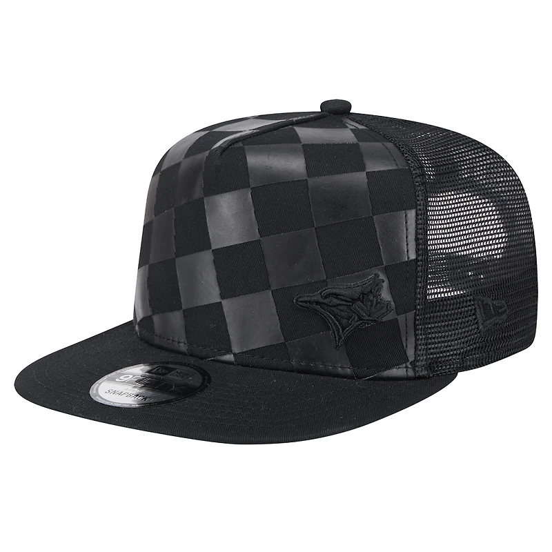 Men's New Era Black Toronto Blue Jays Score Check 9FIFTY A-Frame Trucker Snapback Hat