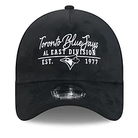 Men's New Era  Black Toronto Blue Jays Script Text 9FORTY A-Frame Adjustable Hat