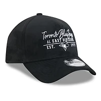 Men's New Era  Black Toronto Blue Jays Script Text 9FORTY A-Frame Adjustable Hat