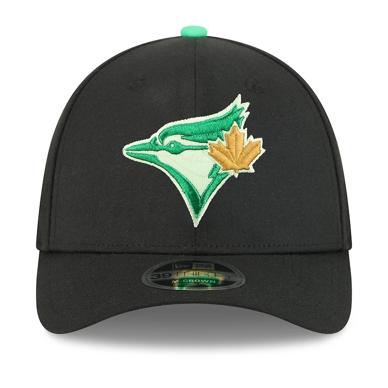 Casquette New Era Flex noire pour homme, édition spéciale Saint-Patrick des Blue Jays de Toronto (39THIRTY).