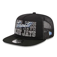 Casquette Snapback 9FIFTY Trucker A-Frame Trucker New Era noire des Blue Jays de Toronto pour hommes
