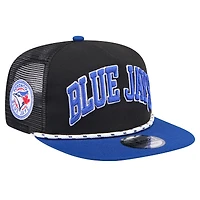 Casquette de golfeur Throwback Meshback des Blue Jays de Toronto New Era noir/royal pour hommes